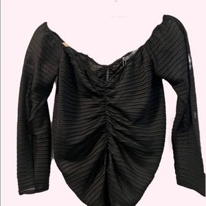 Zara Off the Shoulder Sheer Crop Top